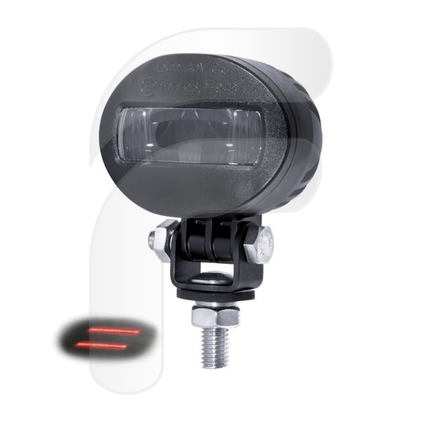 FARO CONTORNO CIRCULACIÓN ROJO LED 9/80V 2LEDX3W